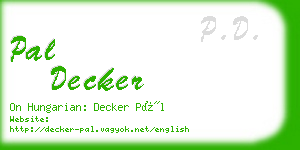 pal decker business card